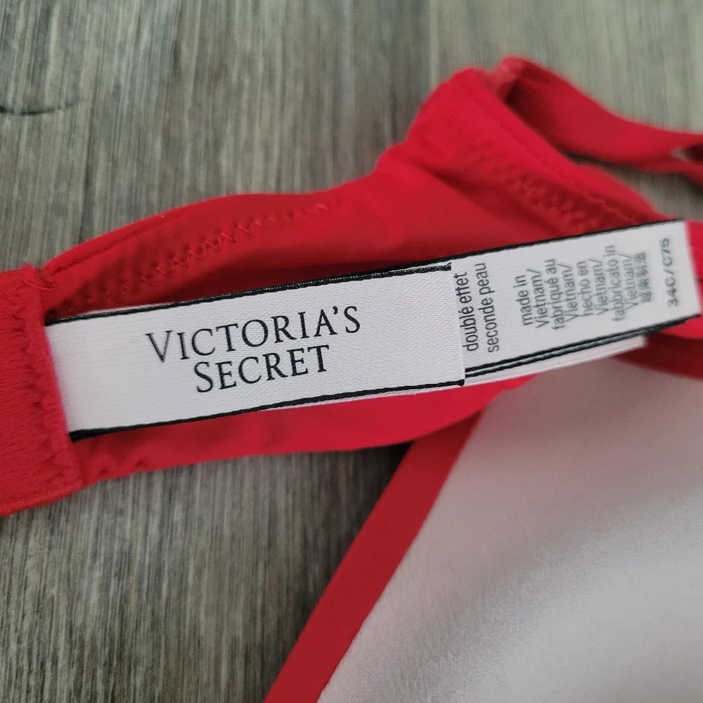 Victoria's Secret Red T-shirt Bra Wireless Lightly Lined 34C - Picture 3 of 7